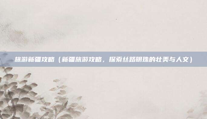 旅游新疆攻略(新疆旅游攻略,探索丝路明珠的壮美与人文)