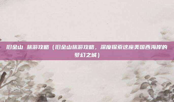 旧金山 旅游攻略(旧金山旅游攻略,深度探索这座美国西海岸的梦幻之城)