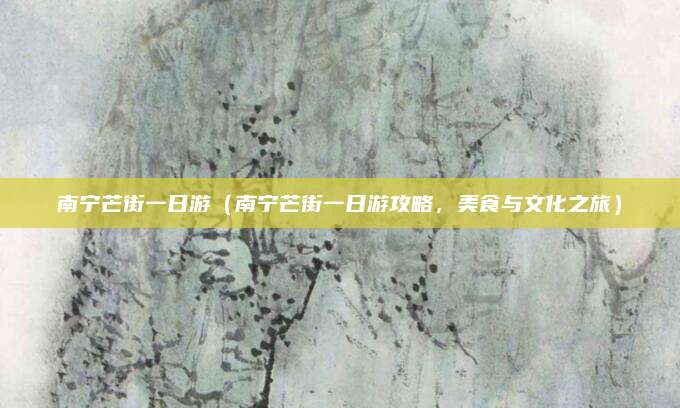 南宁芒街一日游(南宁芒街一日游攻略,美食与文化之旅)