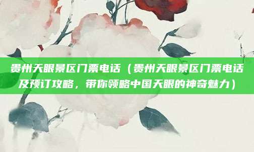 贵州天眼景区门票电话(贵州天眼景区门票电话及预订攻略,带你领略中国天眼的神奇魅力)