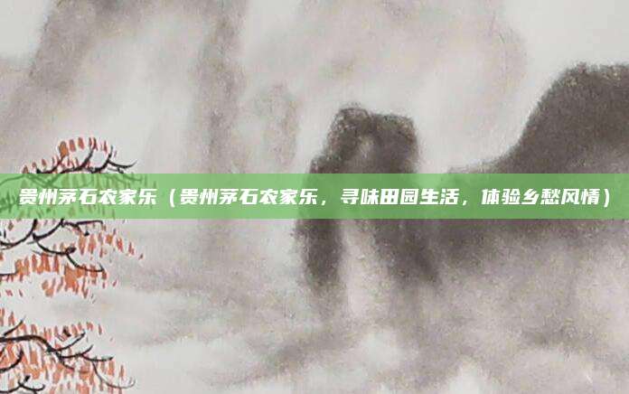贵州茅石农家乐(贵州茅石农家乐,寻味田园生活,体验乡愁风情)
