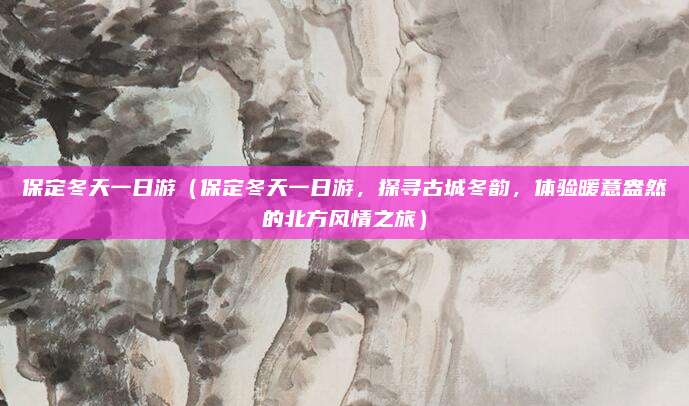 保定冬天一日游(保定冬天一日游,探寻古城冬韵,体验暖意盎然的北方风情之旅)