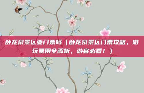 卧龙泉景区要门票吗（卧龙泉景区门票攻略，游玩费用全解析，游客必看！）