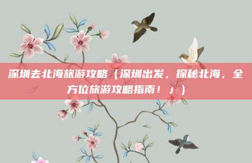 深圳去北海旅游攻略(深圳出发,探秘北海,全方位旅游攻略指南!」)