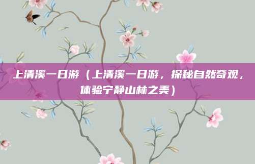 上清溪一日游(上清溪一日游,探秘自然奇观,体验宁静山林之美)