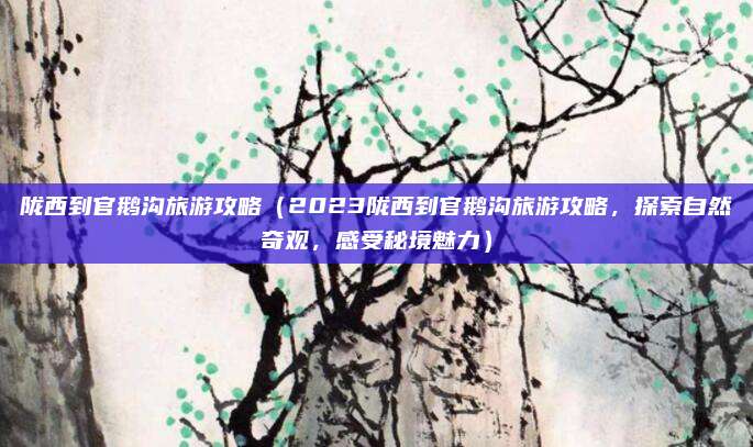 陇西到官鹅沟旅游攻略(2023陇西到官鹅沟旅游攻略,探索自然奇观,感受秘境魅力)