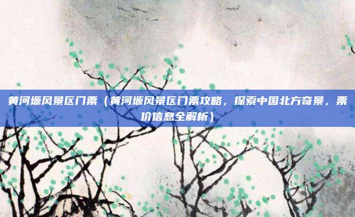黄河塬风景区门票（黄河塬风景区门票攻略，探索中国北方奇景，票价信息全解析）