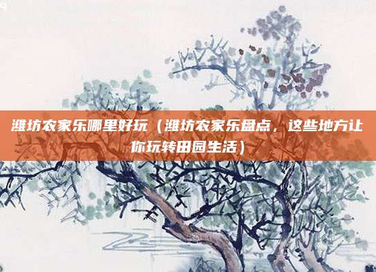 潍坊农家乐哪里好玩(潍坊农家乐盘点,这些地方让你玩转田园生活)