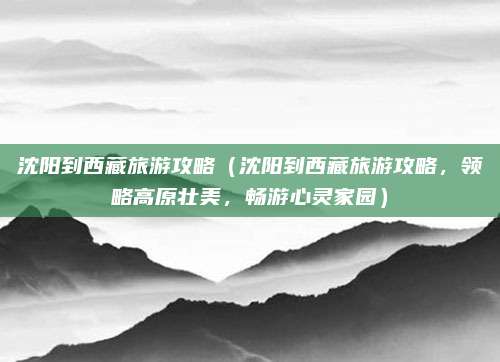 沈阳到西藏旅游攻略(沈阳到西藏旅游攻略,领略高原壮美,畅游心灵家园)