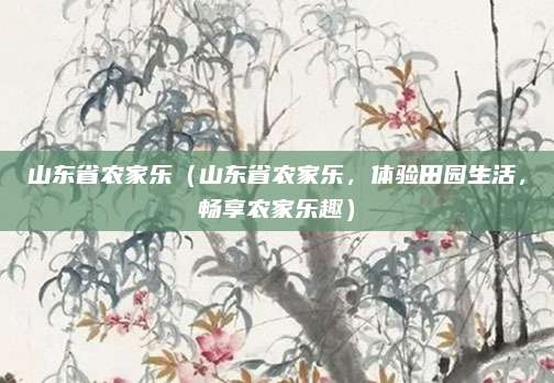 山东省农家乐(山东省农家乐,体验田园生活,畅享农家乐趣)