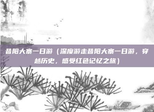 昔阳大寨一日游(深度游走昔阳大寨一日游,穿越历史,感受红色记忆之旅)