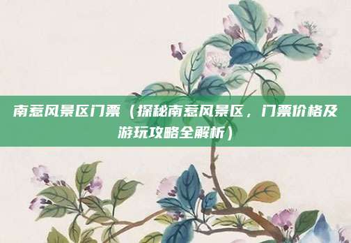 南惹风景区门票(探秘南惹风景区,门票价格及游玩攻略全解析)