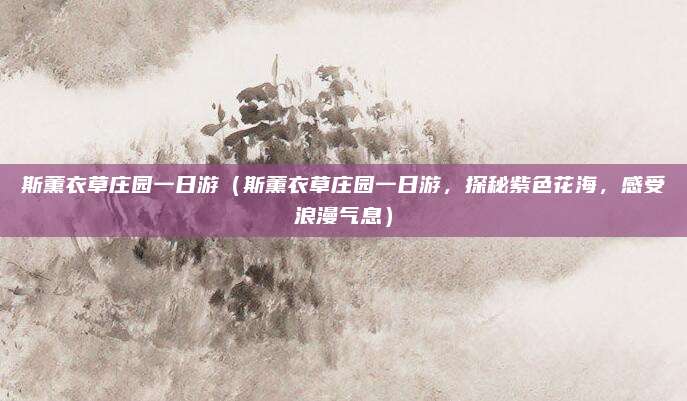 斯薰衣草庄园一日游(斯薰衣草庄园一日游,探秘紫色花海,感受浪漫气息)