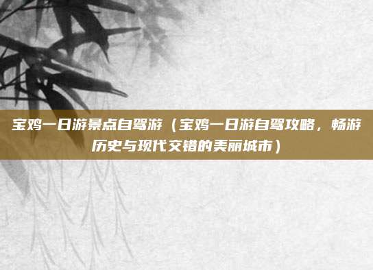 宝鸡一日游景点自驾游(宝鸡一日游自驾攻略,畅游历史与现代交错的美丽城市)