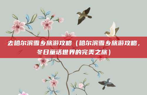 去哈尔滨雪乡旅游攻略(哈尔滨雪乡旅游攻略,冬日童话世界的完美之旅)