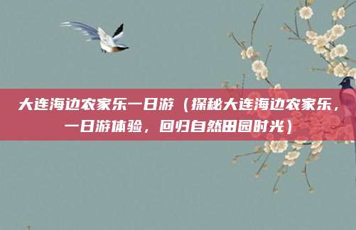大连海边农家乐一日游(探秘大连海边农家乐,一日游体验,回归自然田园时光)