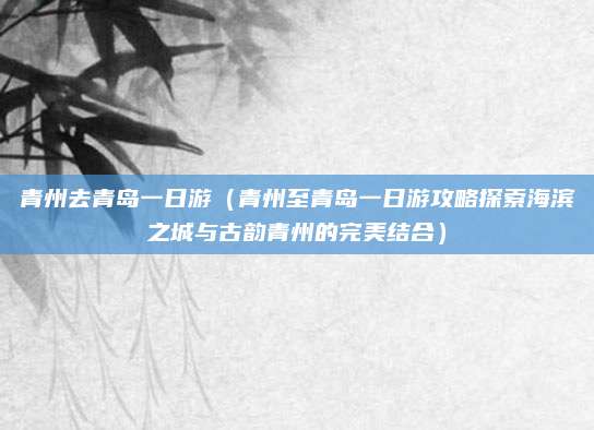 青州去青岛一日游(青州至青岛一日游攻略探索海滨之城与古韵青州的完美结合)