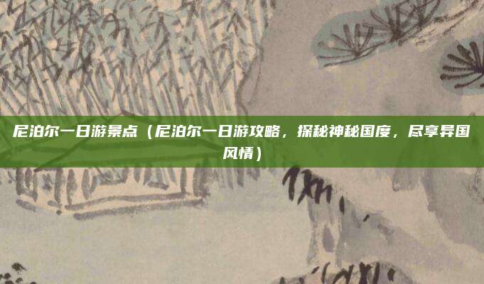 尼泊尔一日游景点(尼泊尔一日游攻略,探秘神秘国度,尽享异国风情)