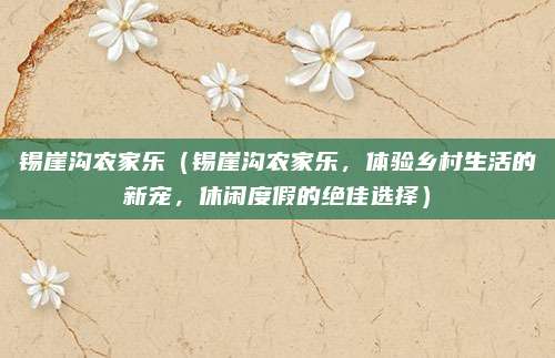 锡崖沟农家乐(锡崖沟农家乐,体验乡村生活的新宠,休闲度假的绝佳选择)