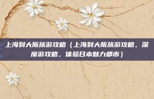 上海到大阪旅游攻略(上海到大阪旅游攻略,深度游攻略,体验日本魅力都市)