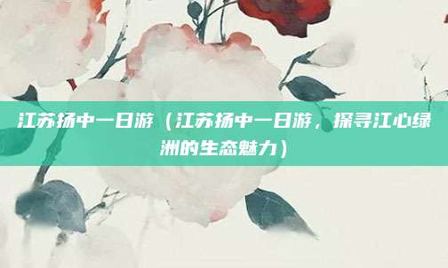 江苏扬中一日游(江苏扬中一日游,探寻江心绿洲的生态魅力)