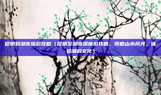 昆明到湖南旅游攻略(昆明至湖南深度游攻略,领略山水风光,体验湘韵文化)