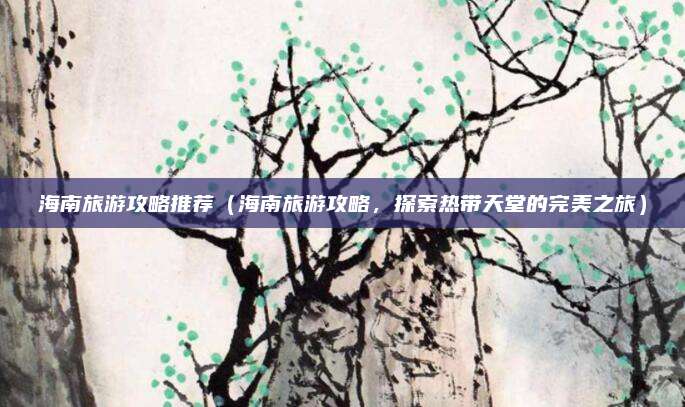 海南旅游攻略推荐(海南旅游攻略,探索热带天堂的完美之旅)