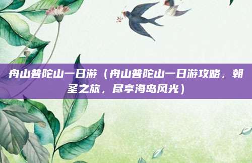 舟山普陀山一日游（舟山普陀山一日游攻略，朝圣之旅，尽享海岛风光）