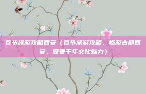 春节旅游攻略西安(春节旅游攻略,畅游古都西安,感受千年文化魅力)