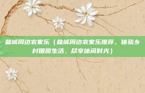 盐城周边农家乐(盐城周边农家乐推荐,体验乡村田园生活,尽享休闲时光)