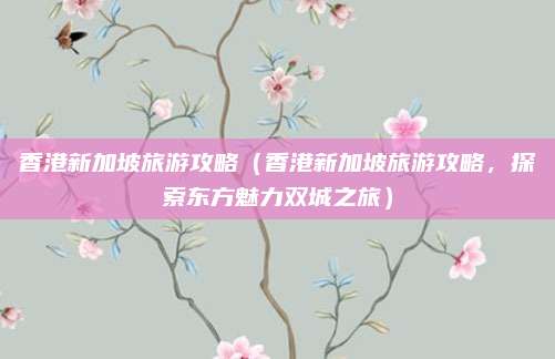香港新加坡旅游攻略(香港新加坡旅游攻略,探索东方魅力双城之旅)