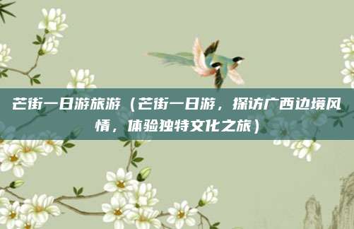芒街一日游旅游(芒街一日游,探访广西边境风情,体验独特文化之旅)