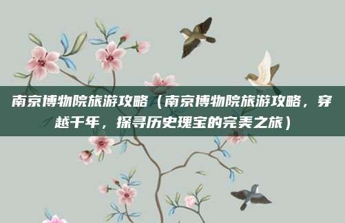 南京博物院旅游攻略（南京博物院旅游攻略，穿越千年，探寻历史瑰宝的完美之旅）