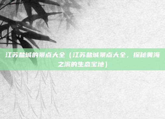 江苏盐城的景点大全(江苏盐城景点大全,探秘黄海之滨的生态宝地)