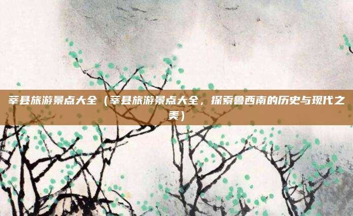 莘县旅游景点大全(莘县旅游景点大全,探索鲁西南的历史与现代之美)