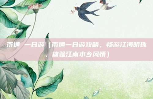 南通 一日游(南通一日游攻略,畅游江海明珠,体验江南水乡风情)