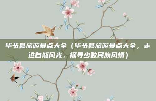 毕节县旅游景点大全（毕节县旅游景点大全，走进自然风光，探寻少数民族风情）