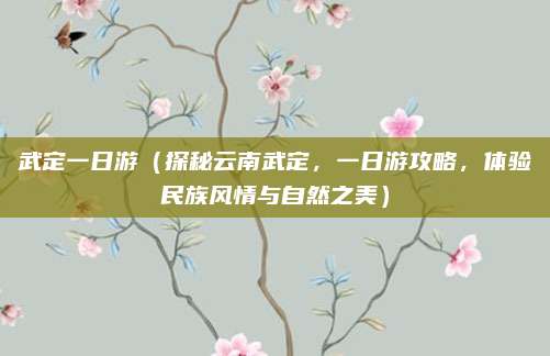 武定一日游（探秘云南武定，一日游攻略，体验民族风情与自然之美）
