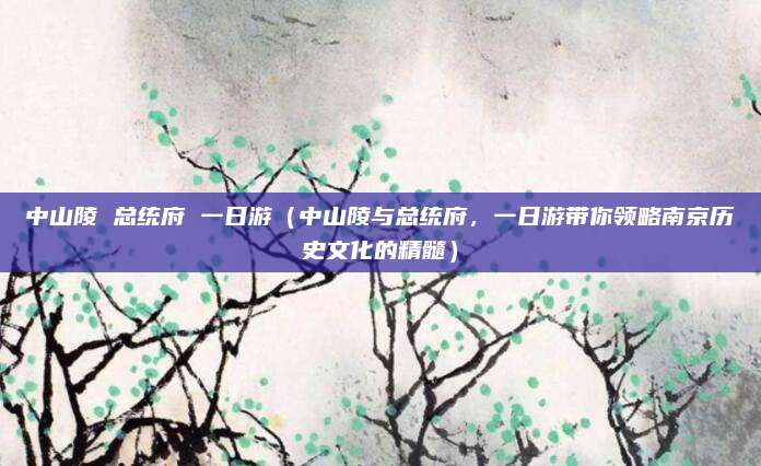中山陵 总统府 一日游(中山陵与总统府,一日游带你领略南京历史文化的精髓)