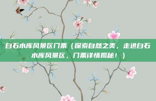 白石水库风景区门票(探索自然之美,走进白石水库风景区,门票详情揭秘!)