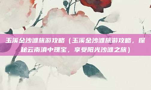 玉溪金沙滩旅游攻略（玉溪金沙滩旅游攻略，探秘云南滇中瑰宝，享受阳光沙滩之旅）