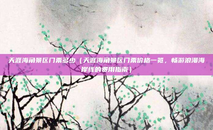 天涯海角景区门票多少(天涯海角景区门票价格一览,畅游浪漫海岸线的费用指南)