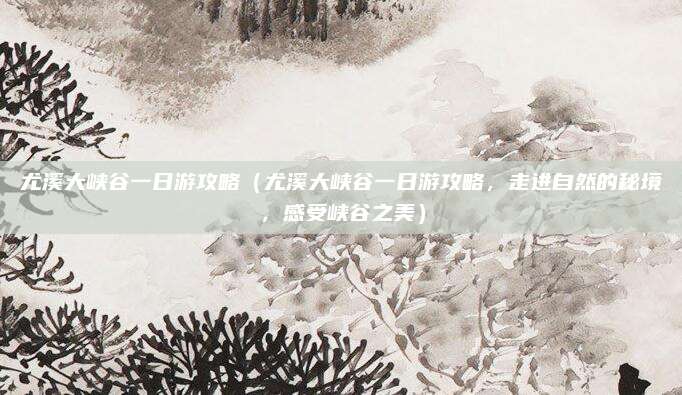 尤溪大峡谷一日游攻略(尤溪大峡谷一日游攻略,走进自然的秘境,感受峡谷之美)