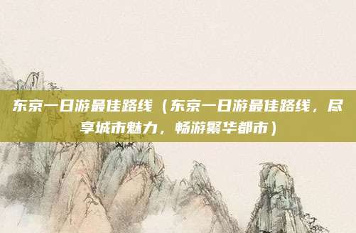 东京一日游最佳路线(东京一日游最佳路线,尽享城市魅力,畅游繁华都市)