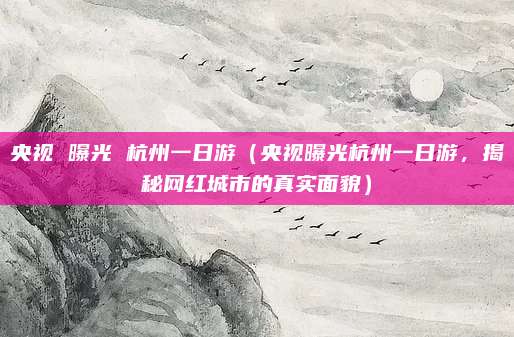 央视 曝光 杭州一日游(央视曝光杭州一日游,揭秘网红城市的真实面貌)