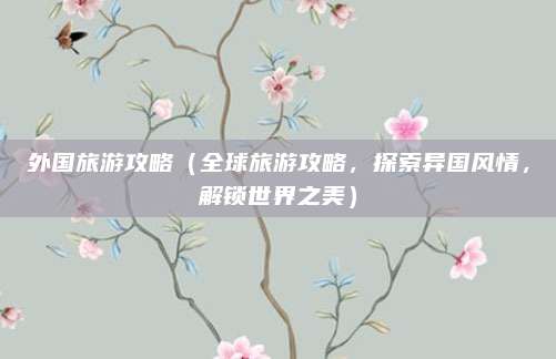 外国旅游攻略(全球旅游攻略,探索异国风情,解锁世界之美)