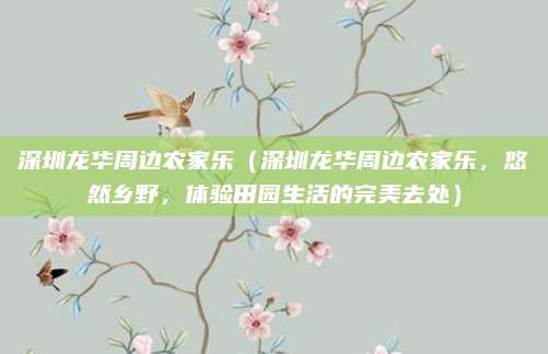 深圳龙华周边农家乐（深圳龙华周边农家乐，悠然乡野，体验田园生活的完美去处）