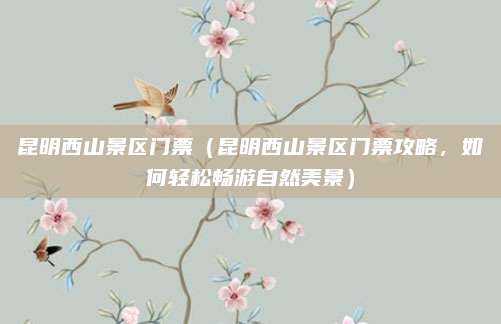 昆明西山景区门票(昆明西山景区门票攻略,如何轻松畅游自然美景)