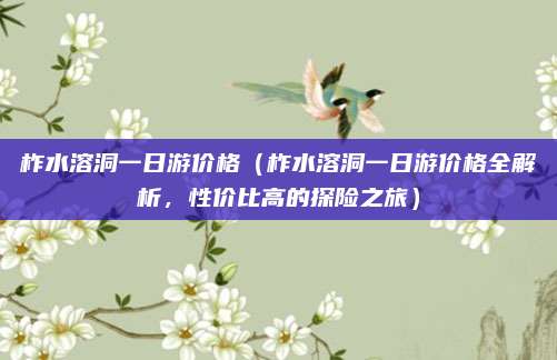 柞水溶洞一日游价格（柞水溶洞一日游价格全解析，性价比高的探险之旅）