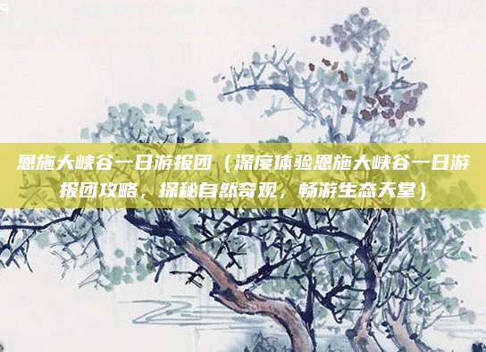 恩施大峡谷一日游报团(深度体验恩施大峡谷一日游报团攻略,探秘自然奇观,畅游生态天堂)